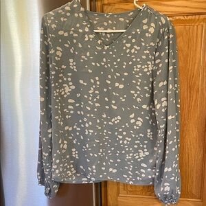 Elegant Women's Blouse in Blue and white